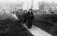 Queen Mary and King George V1 at the Memorial Cottages in Oaktree Drive, off Mousehold Lane.