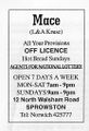 Advert Mace Grocers – North Walsham Road - from a 1970s Sprowston Map.