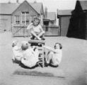 Junior school pupils doing PE. School Lane. The 1950s