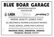 Advert from a 1970s Sprowston Map – Blue Boar Garage.