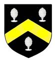 Ye first ffolcard, Lord of the Manor of Sparham, bore arms Sable a Chevron Or. intr. 3. covd. cuppes Argent.