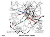 Norwich City Electric Tramway map 1910s