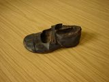 Start-rite Shoe factory, oldest shoe in collection, a brown rather well-worn child’s shoe.
