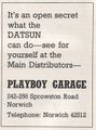The Playboy Garage / Filling Station. on Sprowston Road advert is from the 1960s or 70s